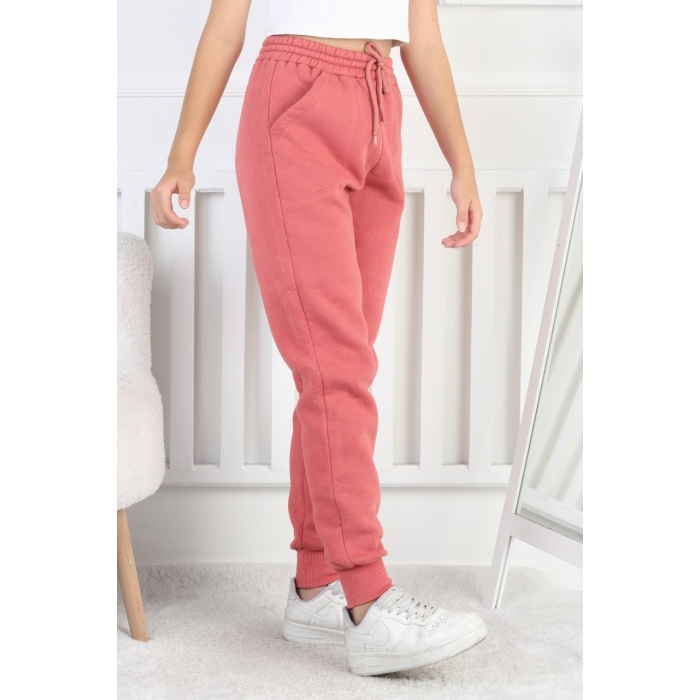 Şardonlu 3 İplik Düz Kız Çocuk Eşofman Altı