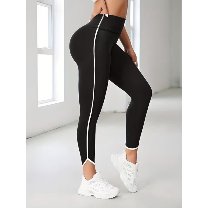 Kadın Yüksek Bel Yan şerit Detaylı Dalgıç Tayt