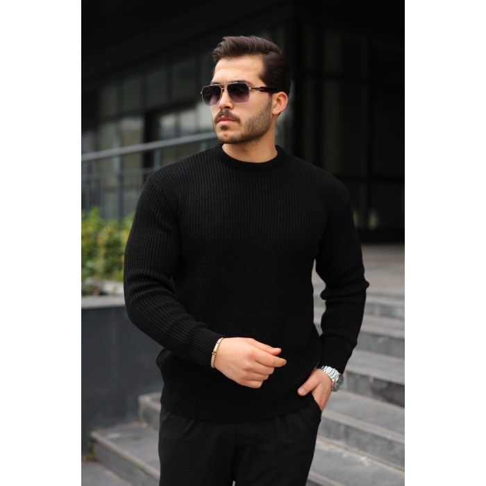 Erkek Bisiklet Yaka Örme Kazak