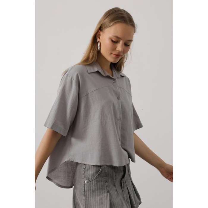 Yarım Kol Gömlek - Gri