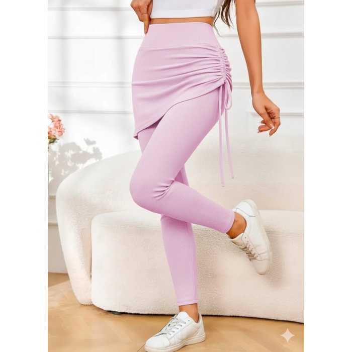 Kadın Yüksek Bel Yandan Büzgülü Alttan Uzun Kaşkorse Tayt Etek