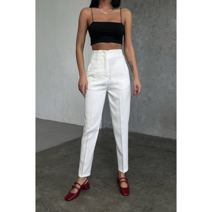 Yüksek Bel Pensli̇ Pantolon