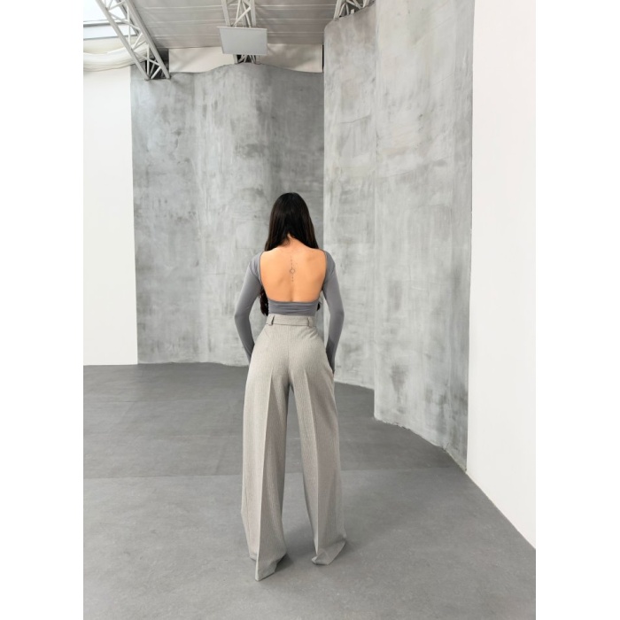 Sante Çi̇zgi̇li̇ Bel Kuşakli Palazzo Pantolon
