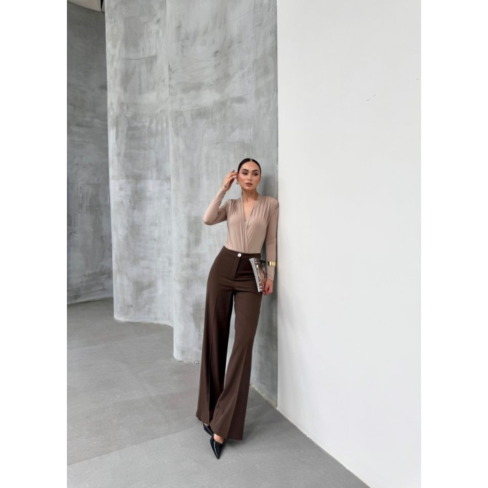 Yüksek Bel Straight Fit Palazzo Pantolon