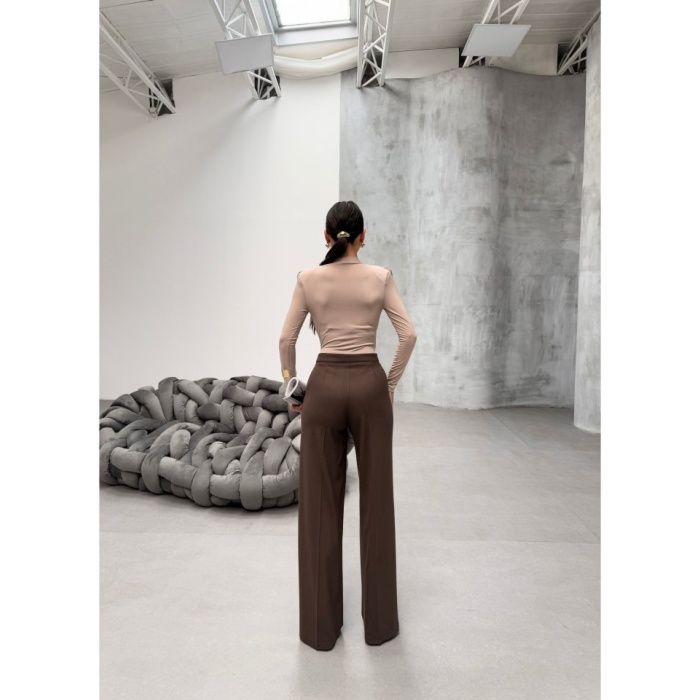 Yüksek Bel Straight Fit Palazzo Pantolon
