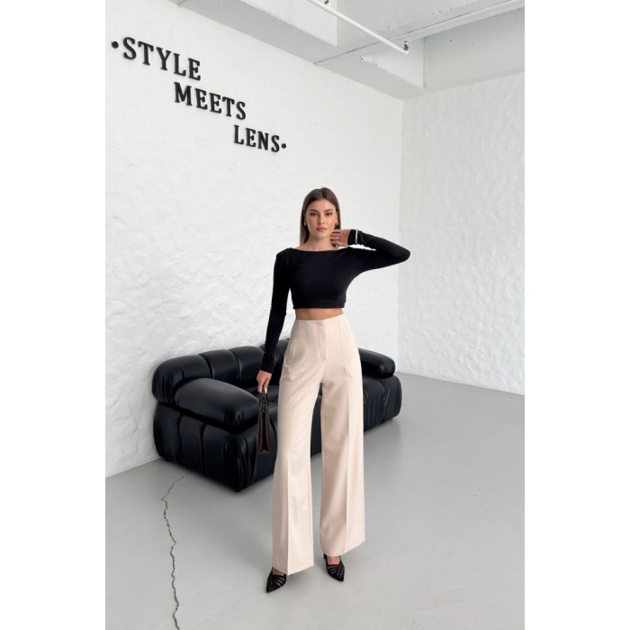 Yüksek Bel Pensli̇ Palazzo Pantolon