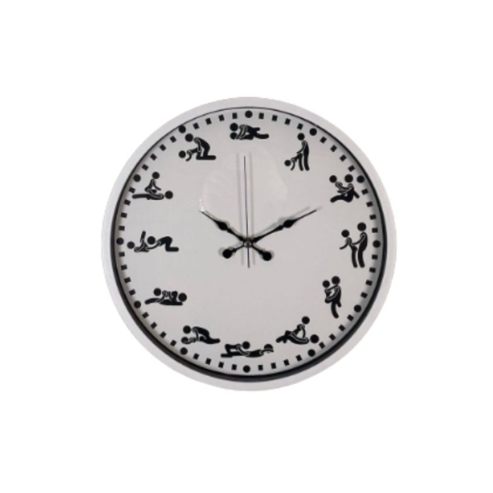 Kamasutra Temalı (Pozizyonlu) Duvar Saati Beyaz