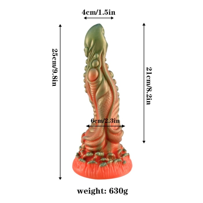 Kırmızı Yeşil Canavar Dildo Model 5