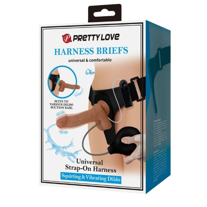 Oher Fışkırtmalı &amp; Titreşimli Belden Bağlamalı Dildo Vibratör