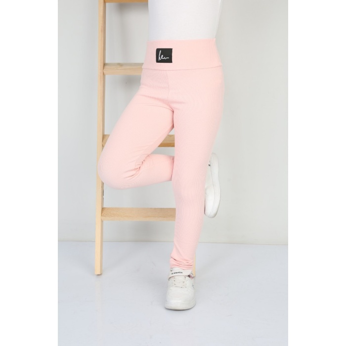 Şardonlu Fitilli Kumaş Arma Detaylı Kız Çocuk Günlük Tayt