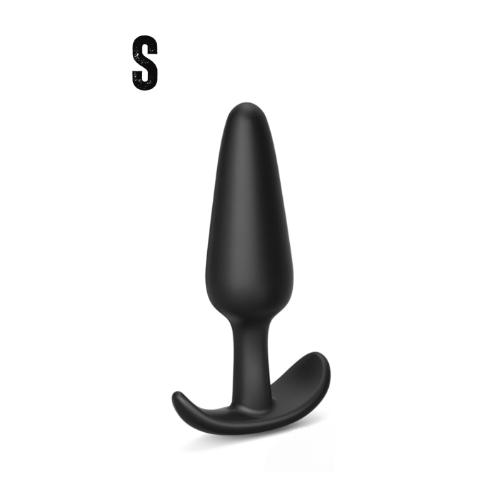 Yeni ve İleri Seviye Kullanıcılar İçin Geniş Tabanlı Siyah Silikon Anal Butt Plug - Küçük Boy