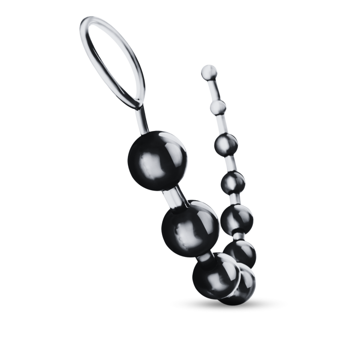 Anal Beads Pull Ring Tutma Halkalı Dereceli Toplar Silikon Siyah Anal Boncuk