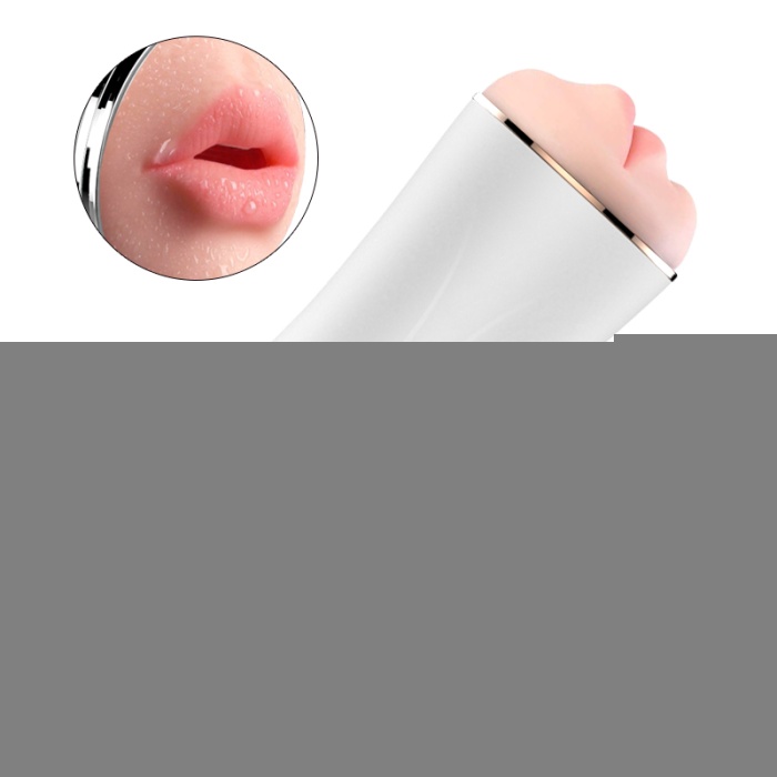 S2 Şarjlı İnleme Sesli Güçlü Titreşimli Vajina ve Oral Çift Taraflı Realistik Cup Mastürbatör