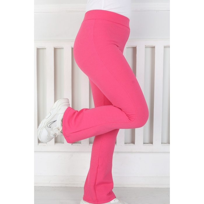 İspanyol Paça Birinci Kalite Fitilli Kumaş Fuşya Kız Çocuk Günlük Tayt