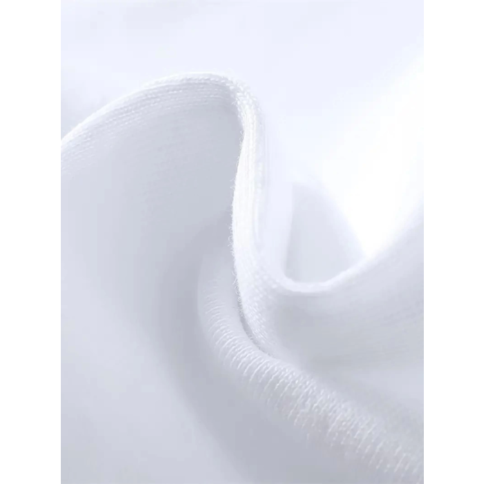 Baskılı Oversize Bisiklet Yaka T-shirt - Beyaz