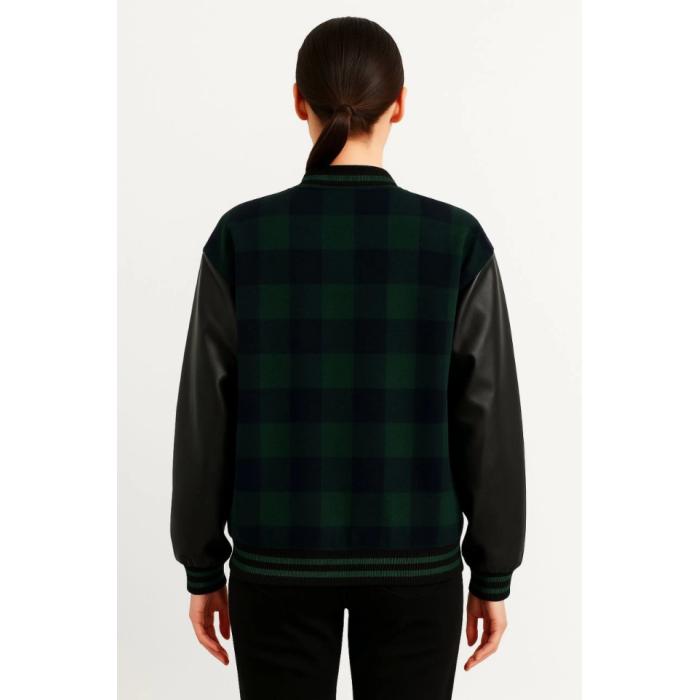 Kolları Suni Deri Içi Astarlı Oduncu Kolej Içi Ceket - Haki