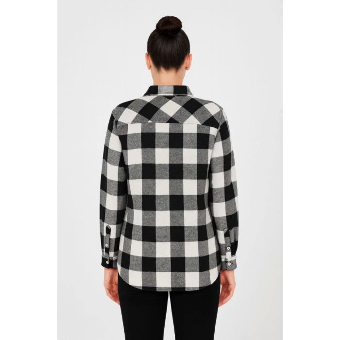 Uzun Kollu Oduncu Gömlek - Siyah