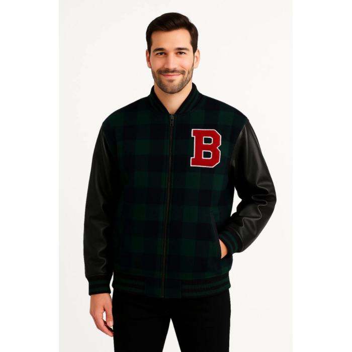 Kolları Suni Deri Içi Astarlı Oduncu Kolej Içi Ceket - Haki