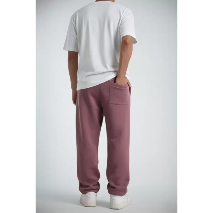 Erkek Baggy Alt Eşofman - Gül Kurusu