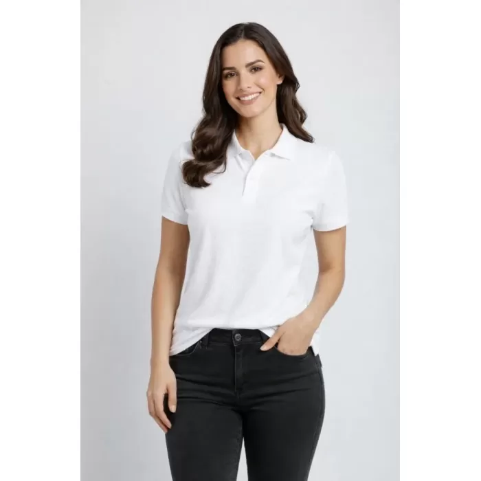 Pike Kumaş Düğmeli Yaka Regular Rahat Günlük Kısa Kol Tişört T-shirt - Beyaz