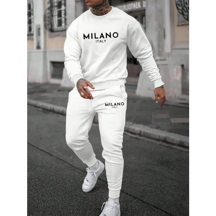 Erkek Uzun Kollu Baskı Detaylı Iki Iplik Takım