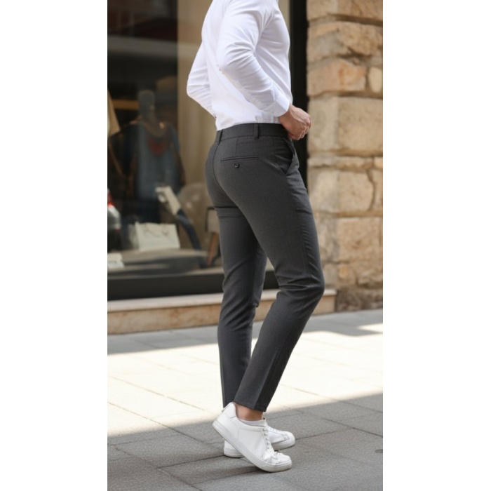 Erkek Slim Fit Likralı Gabardin Pantolon