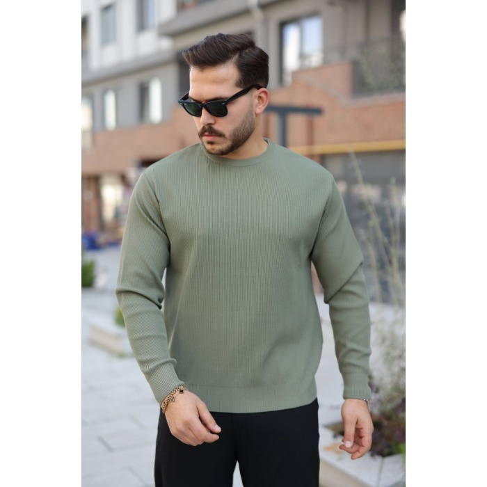 Erkek Selanik Örme Bisiklet Yaka Triko