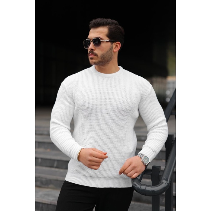 Erkek Bisiklet Yaka Örme Kazak