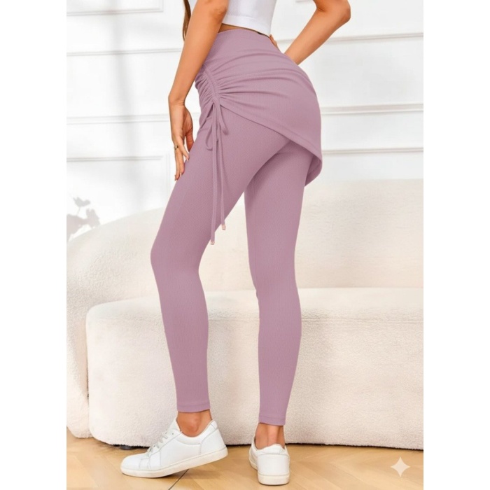 Kadın Yüksek Bel Yandan Büzgülü Alttan Uzun Kaşkorse Tayt Etek