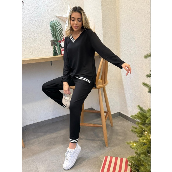 Kadın Yeni Sezon Uzun Kollu Ribana Detay Ikili Takım