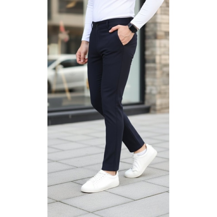 Erkek Slim Fit Likralı Gabardin Pantolon