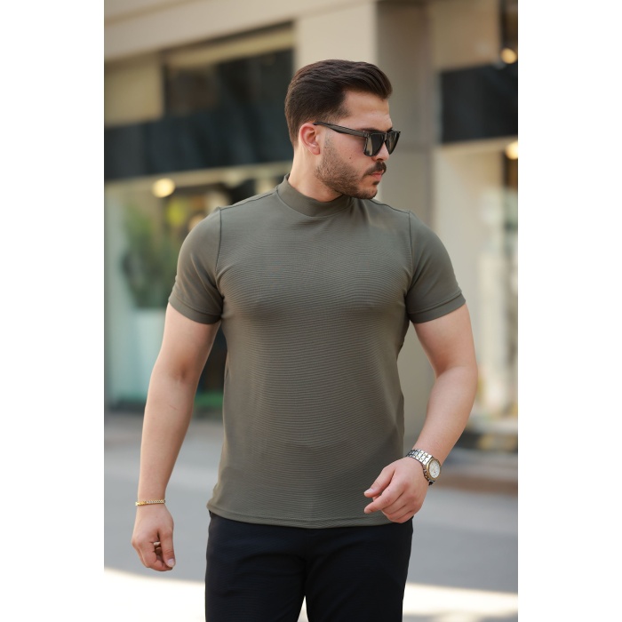 Erkek Yarım Balıkçı Yaka Kısa Kollu T-shirt