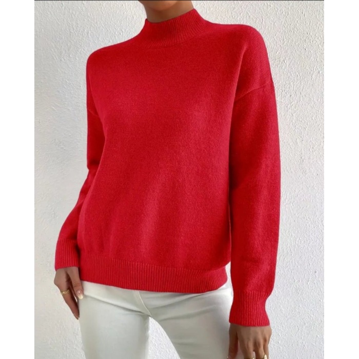 Kadın Uzun Kollu Balıkçı Yaka Triko Bluz