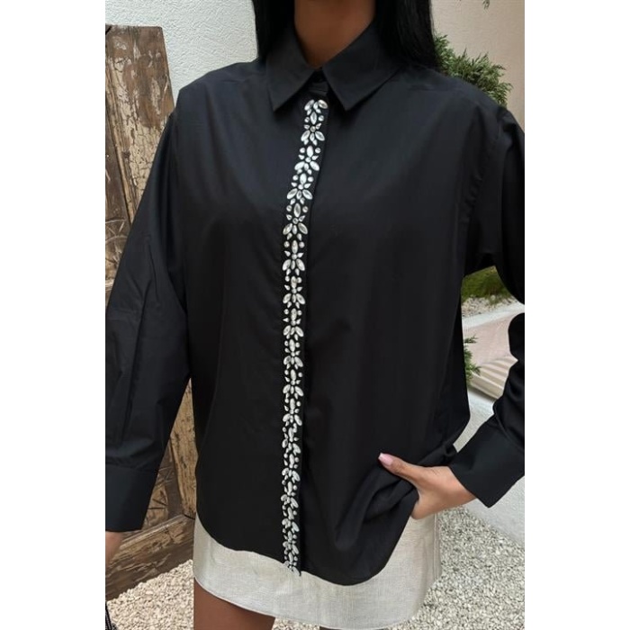 Önü Şerit Taşlı Gömlek 3448