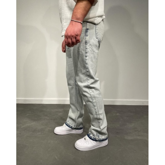 Erkek Paça Detaylı Baggy Jean