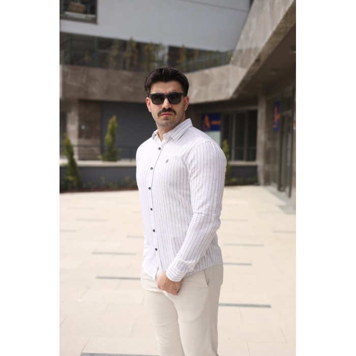 Erkek çizgi Desenli Gömlek