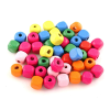 Tahta Boncuk 10x10mm -Renkli-