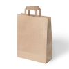Flat Saplı Kraft Poşet 31x41x12 -Naturel-