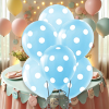 Pastel Balon Çepeçevre Baskılı100lü -Puantiye Açık Mavi-