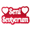 Strafor Süs Seni Seviyorum El Yazılı Pano