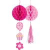 KF104 1 Yaş Petekli Kağıt Süs 2li Pembe/Mavi