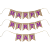 BNR62 Happy Birthday Harf Afiş -Kraft Mor-