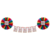 Yelpaze Afiş Süs H. Birthday Gökkuşağı -KF118-