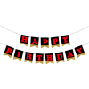 No:01 Happy Birthday Harf Afiş -Simli Altın-