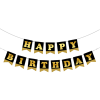 BNR68 Happy Birthday Harf Afiş -Simli Siyah Altın-