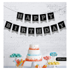 BNR69 Happy Birthday Harf Afiş -Simli Siyah Gümüş-