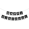 BNR69 Happy Birthday Harf Afiş -Simli Siyah Gümüş-