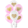 Pastel Balon Baskılı 100lü -Metalik Altın Kalp-