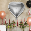 Kalp Folyo Balon 18 5li -Gümüş-