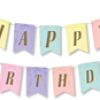 BNR71 Happy Birthday Harf Afiş -Makaron Renkler-